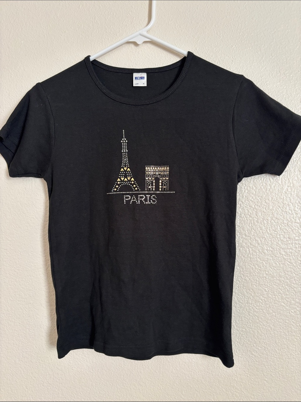 Sol’s Eiffel Tower Theme Short Sleeve Black Tee Shirt